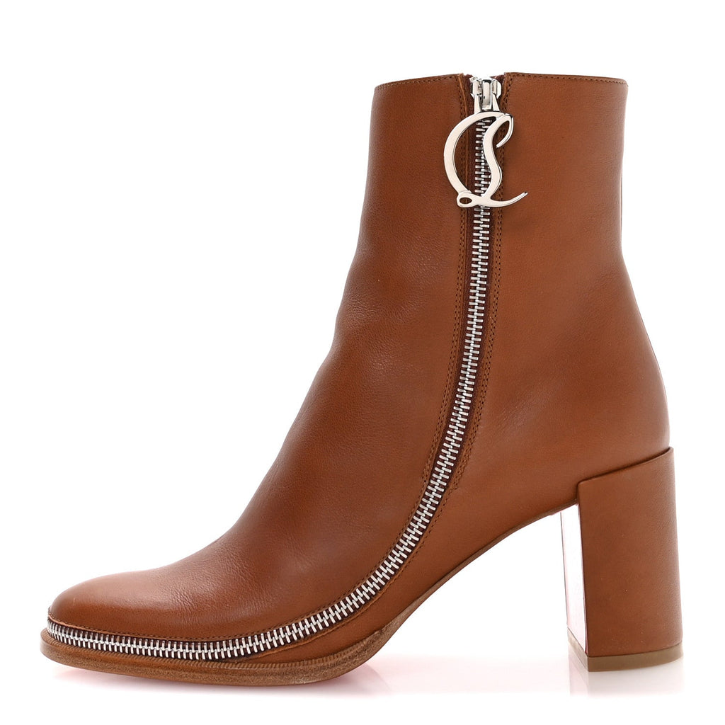 Calfskin CL Zip Bootie 70 Ankle Boots 36.5 Cuoio