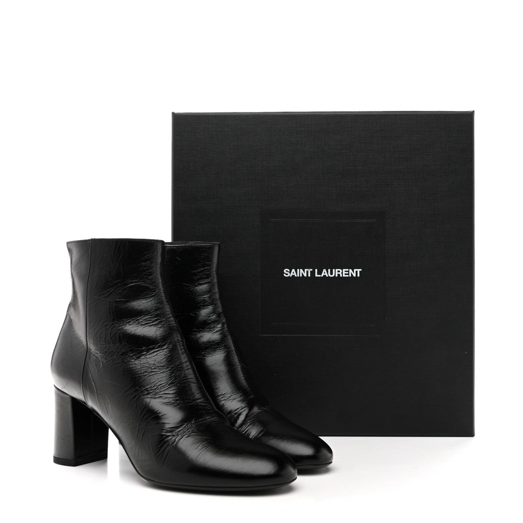 Calfskin Loulou 70 Uniform Ankle Boots 36 Black
