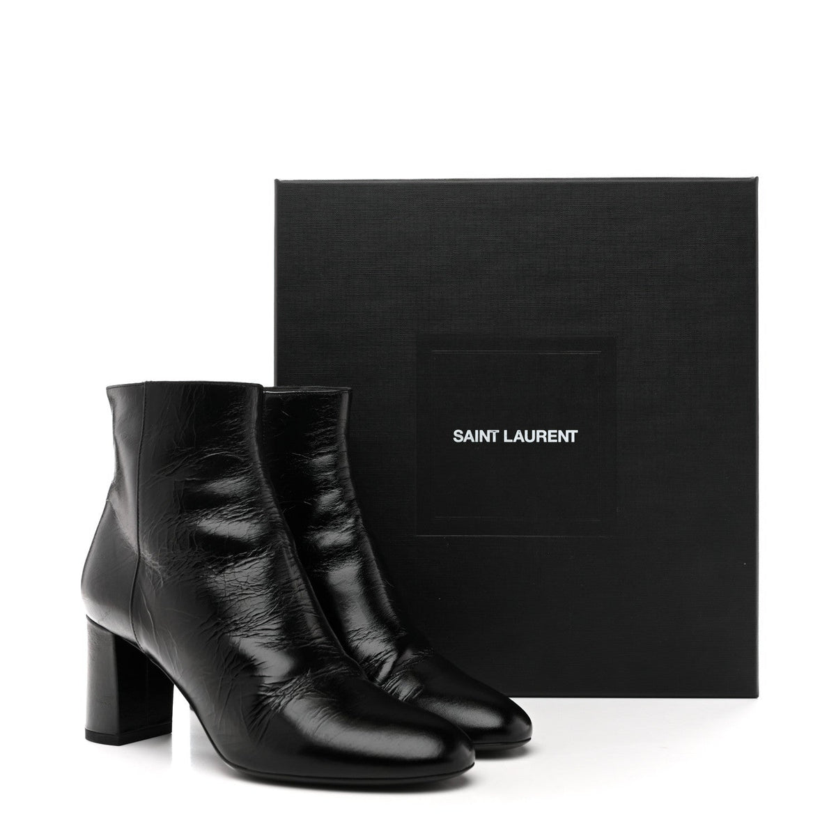 Calfskin Loulou 70 Uniform Ankle Boots 36 Black