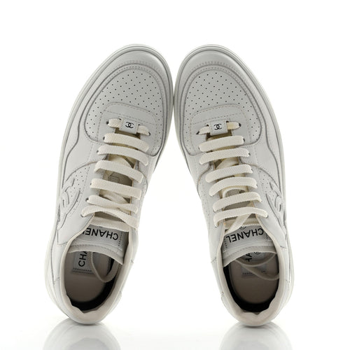Calfskin CC Womens Sneakers 39.5 White