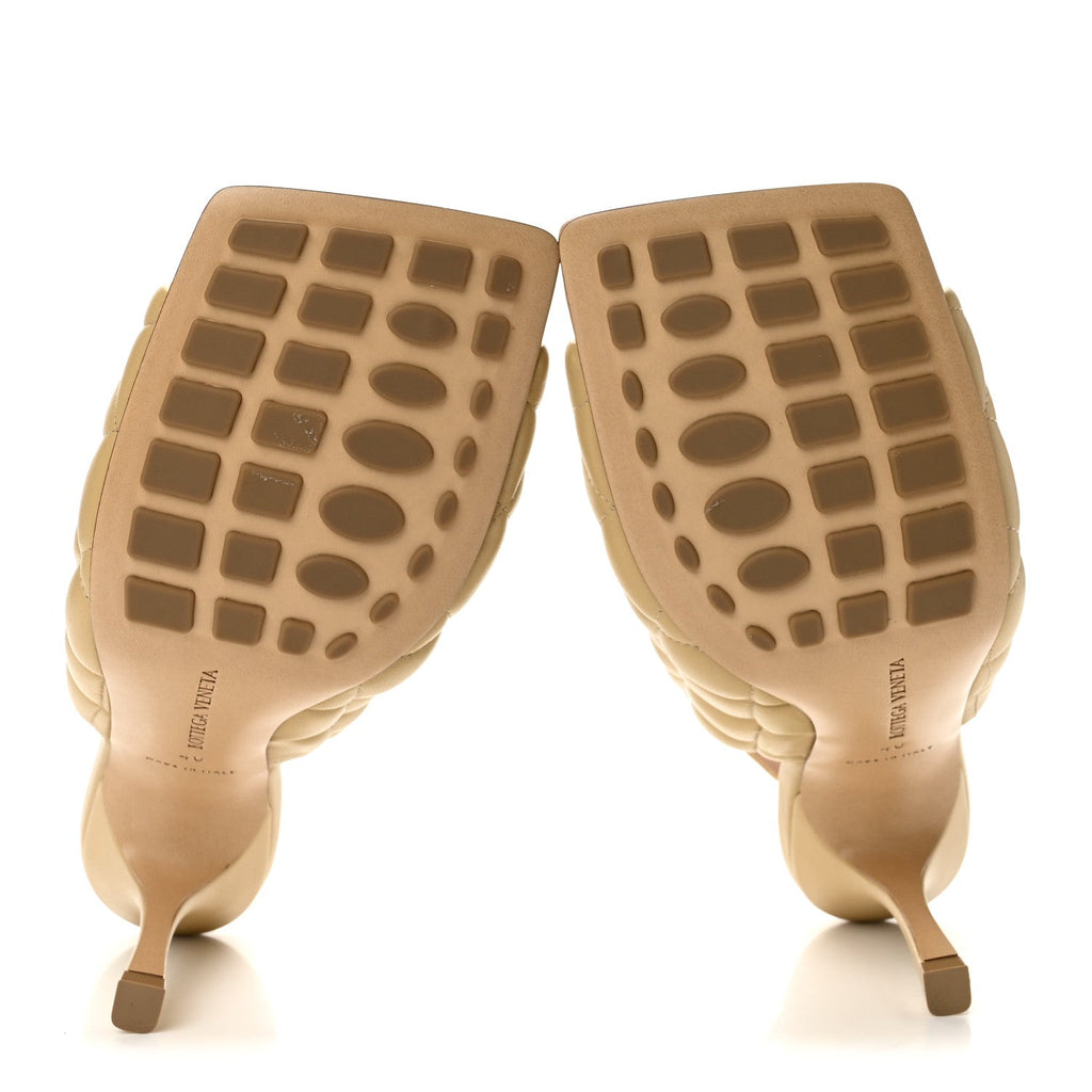 Nappa Matelasse Padded Slingback Sandals 40 Cane Sugar