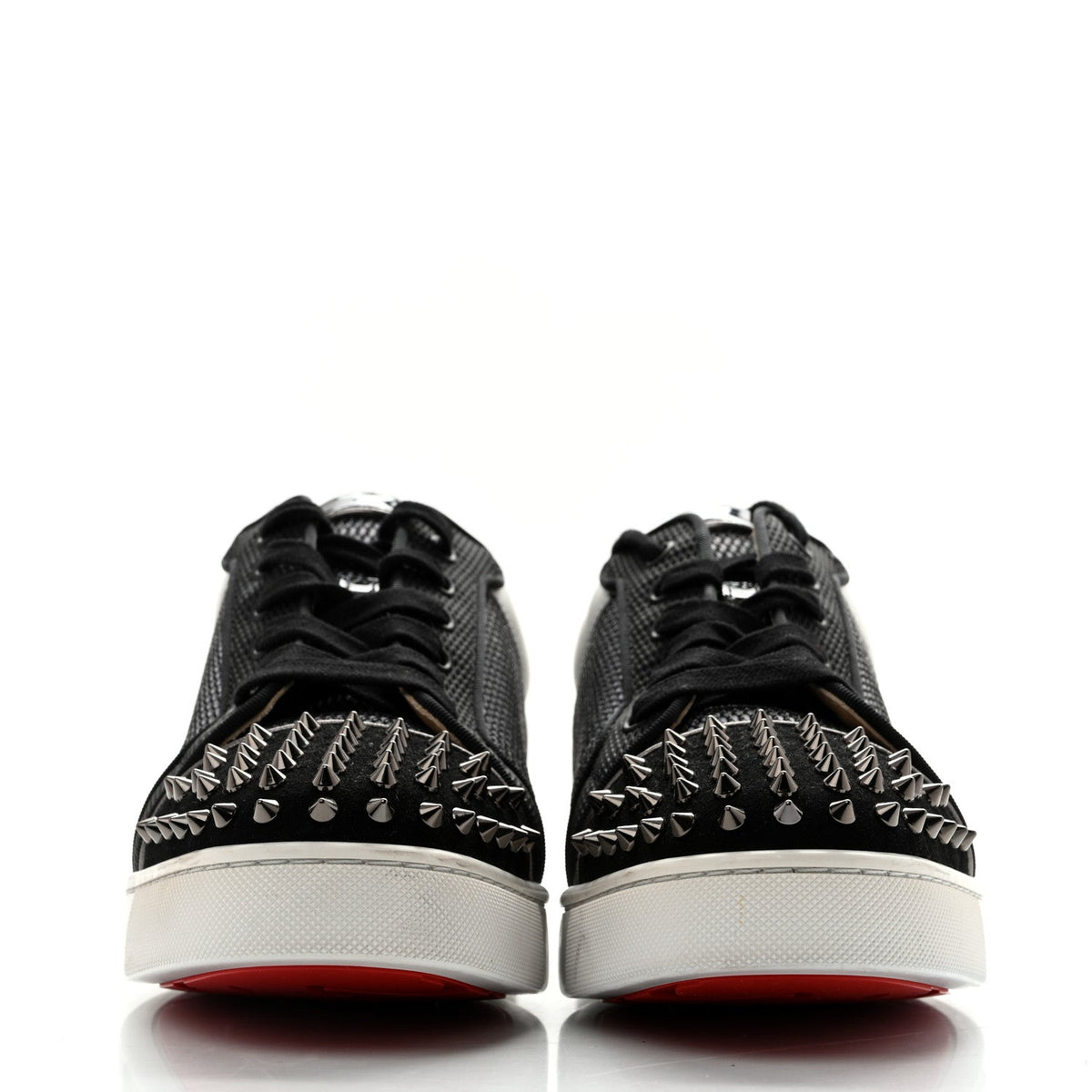 Suede Mesh Mens Louis Junior Spikes Orlato Flat Sneakers 42.5 Version Black White