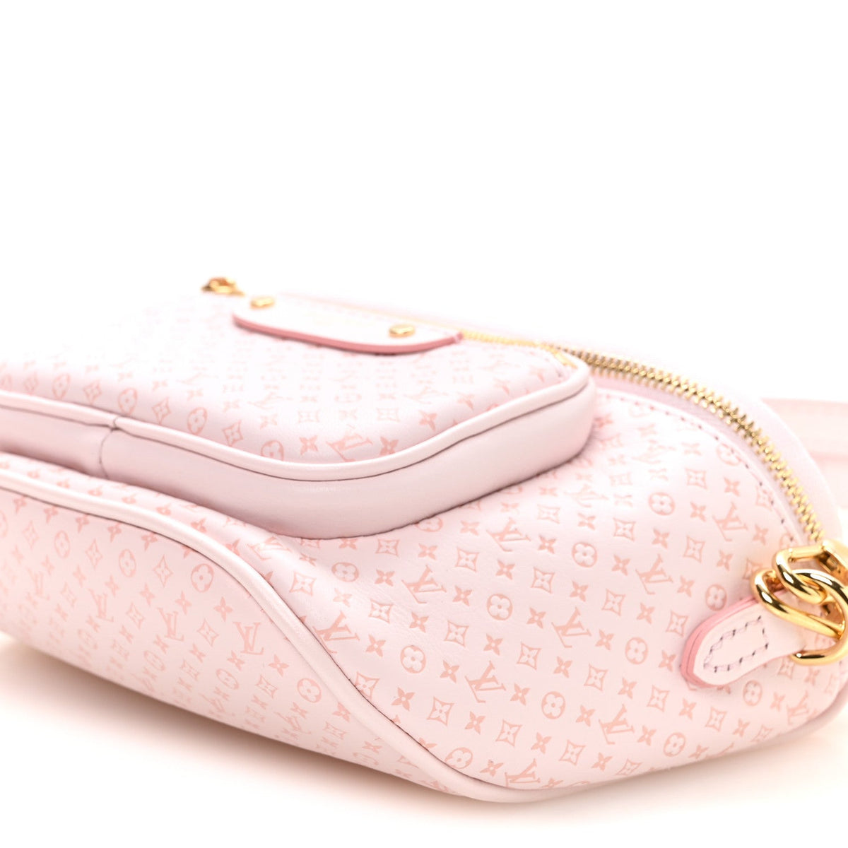 Calfskin Minigram Mini Bumbag  Light Bliss