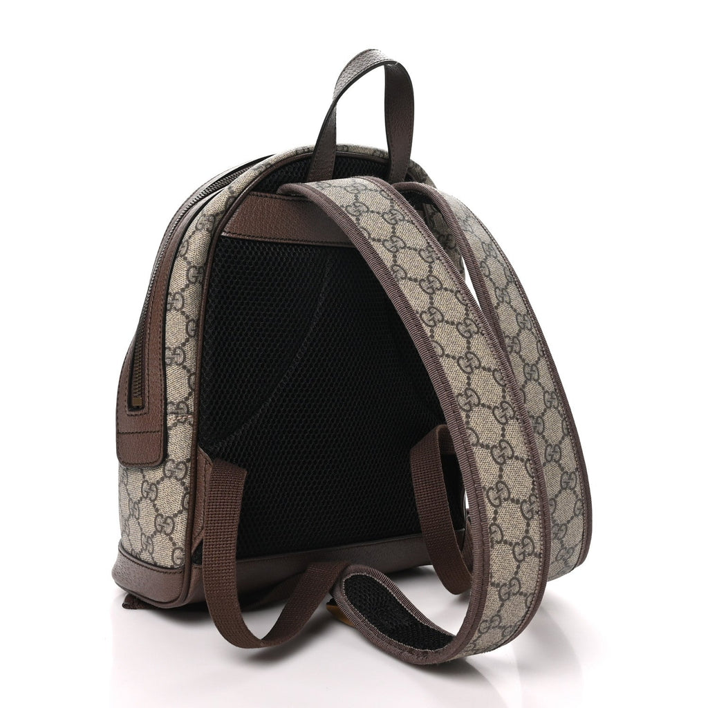 GG Supreme Monogram Calfskin Web Small Ophidia Day Backpack Beige Ebony New Acero