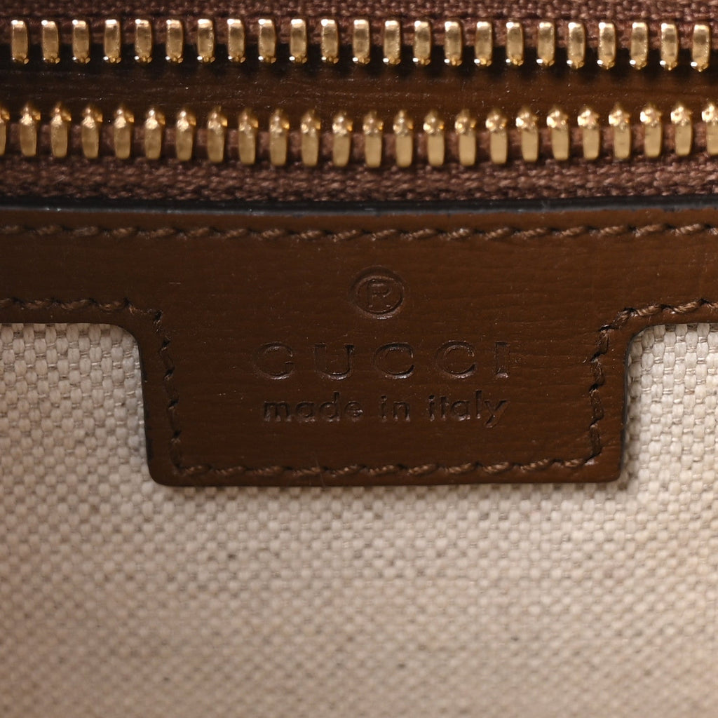GG Supreme Monogram Azalea Calfskin Retro Interlocking G Buckle Backpack Beige Ebony Brown Sugar
