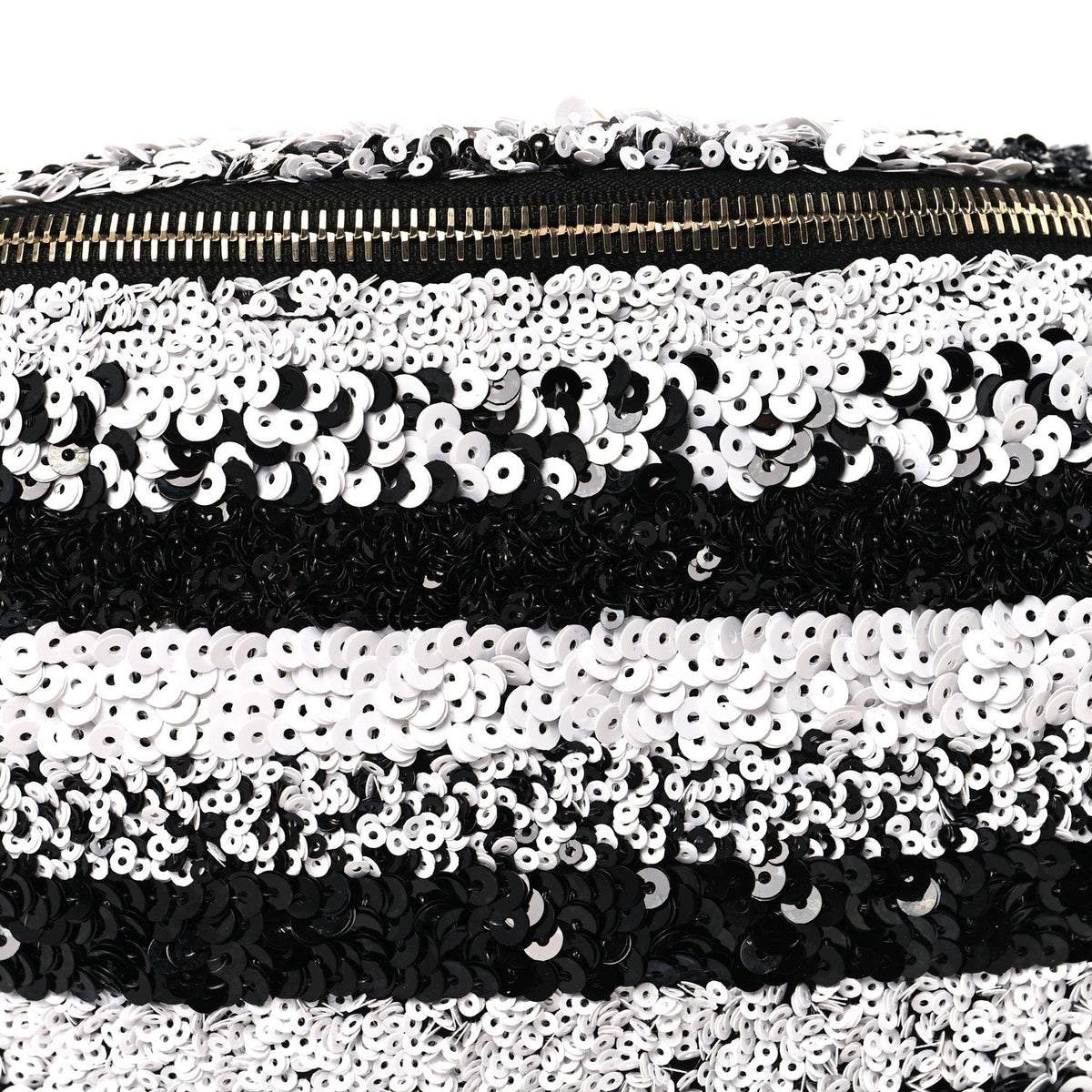 Sequin Coco Cuba Waist Bag Fanny Pack Black White