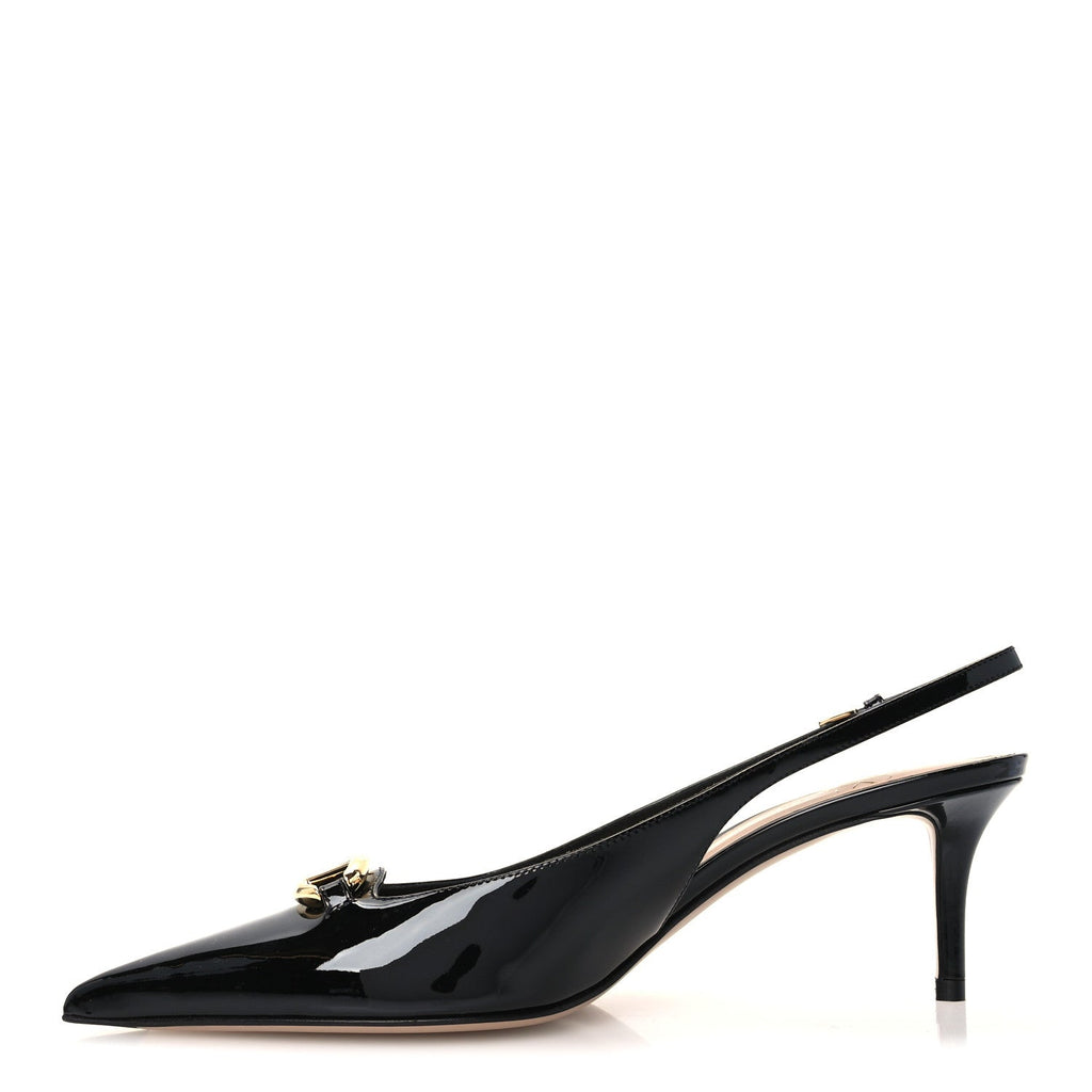 Patent Signature VLogo Slingback 65mm Pumps 37.5 Black
