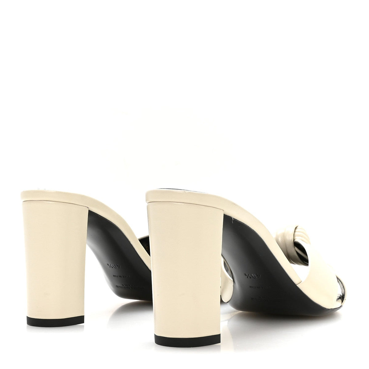 Lambskin Bianca Mules 40.5 Pearl