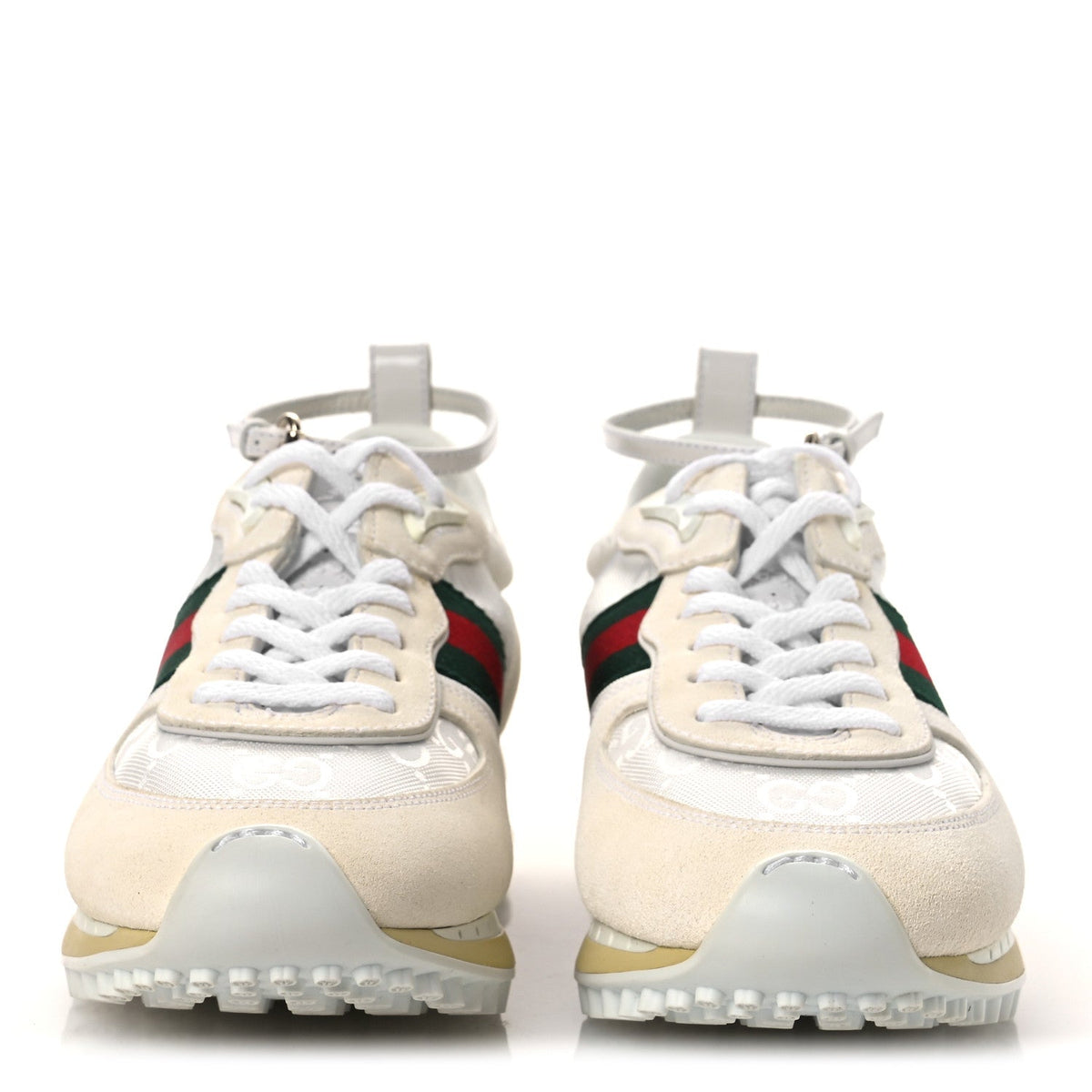 GG Suede Monogram Web Re-Motion Sneakers 37 White