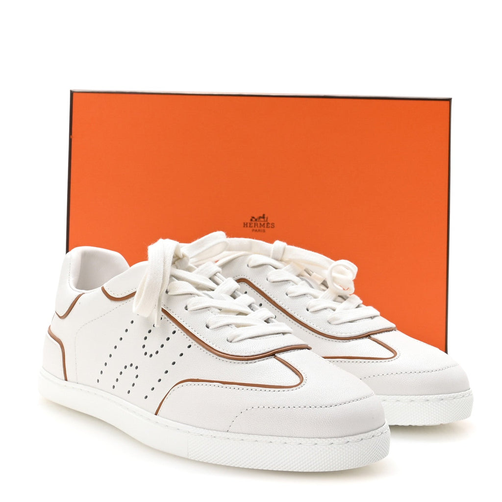 Sport Goatskin Calfskin Match Sneakers 37 White