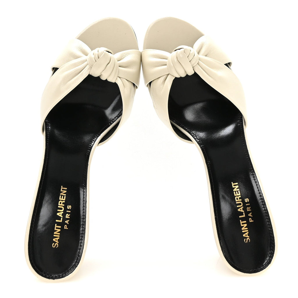 Lambskin Bianca Mules 40.5 Pearl