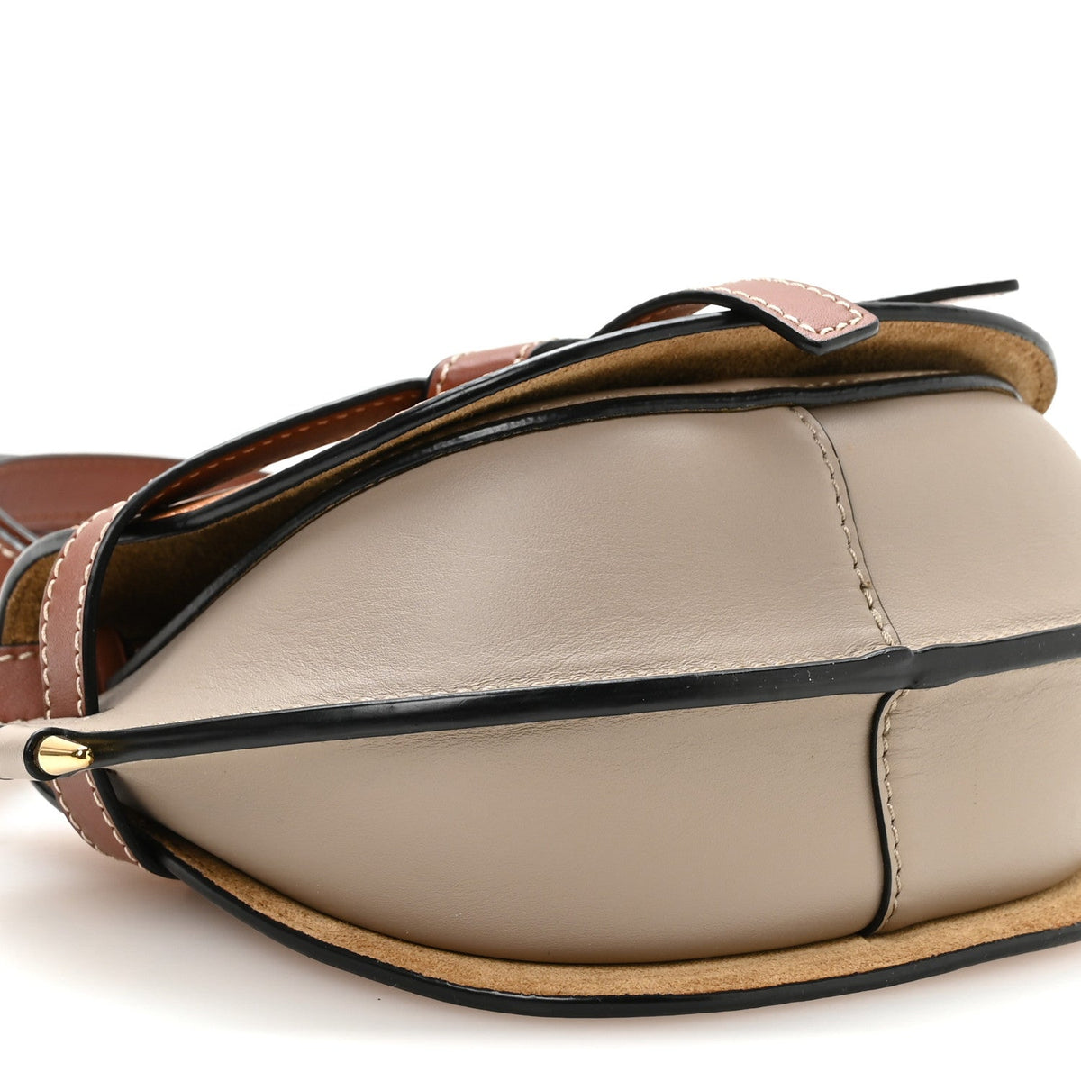 Calfskin Mini Gate Dual Bag Amber Light Grey Rust