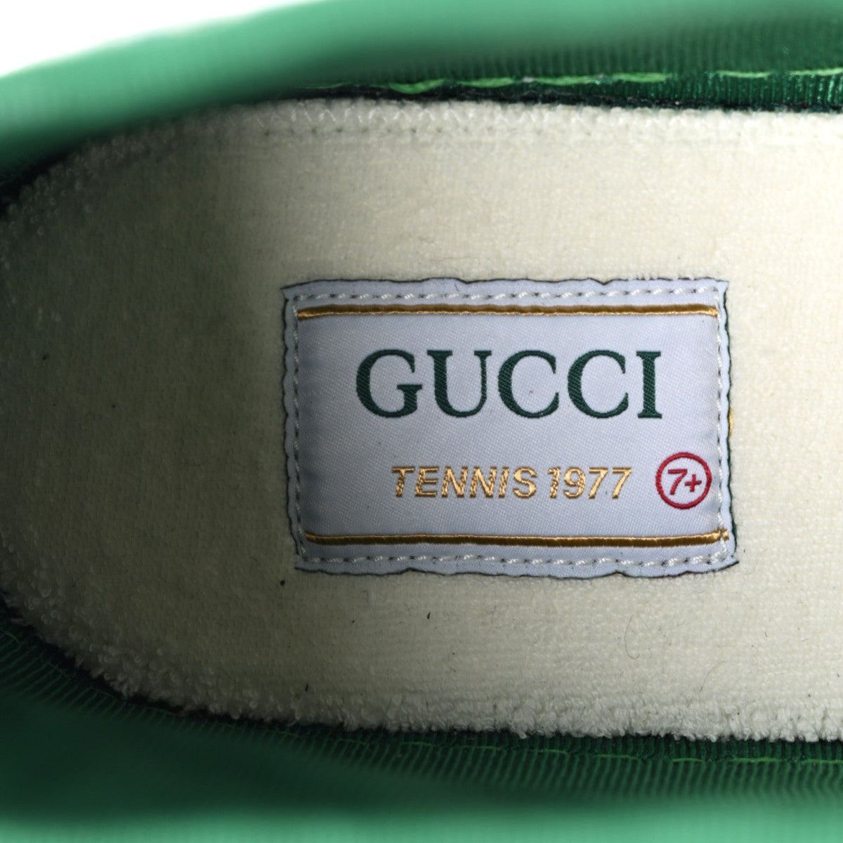 New Denim GG Monogram Web Mens 1977 Tennis High Top Sneakers 7.5 Blue Tea Mystic White
