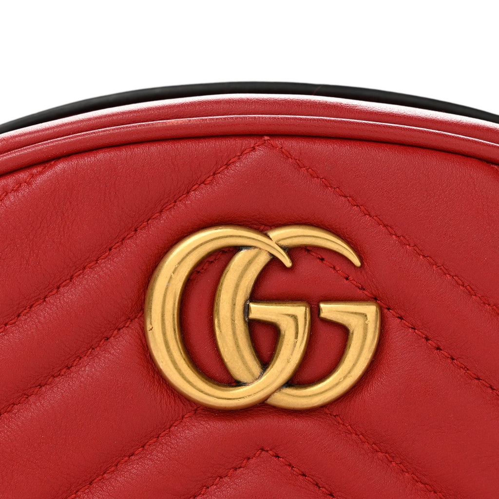 Calfskin Matelasse GG Marmont Belt Bag 85 34 Hibiscus Red