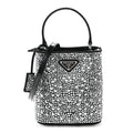 Satin Crystal Small Panier Bucket Bag Metal