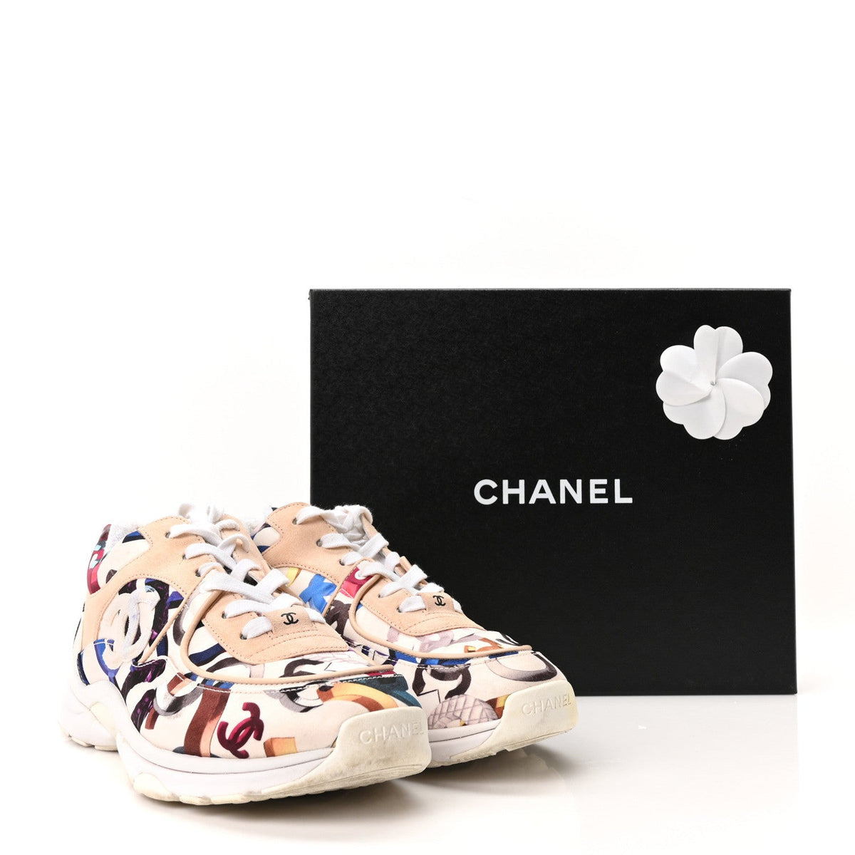 Satin Suede CC Graffiti Print Sneakers 41 Multicolor