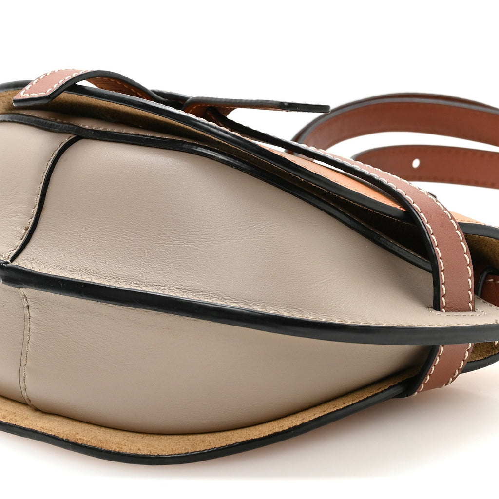 Calfskin Mini Gate Dual Bag Amber Light Grey Rust