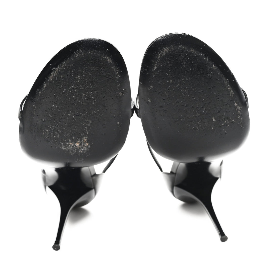 Calfskin Cassandra 100 Ankle Strap Sandals 41 Black