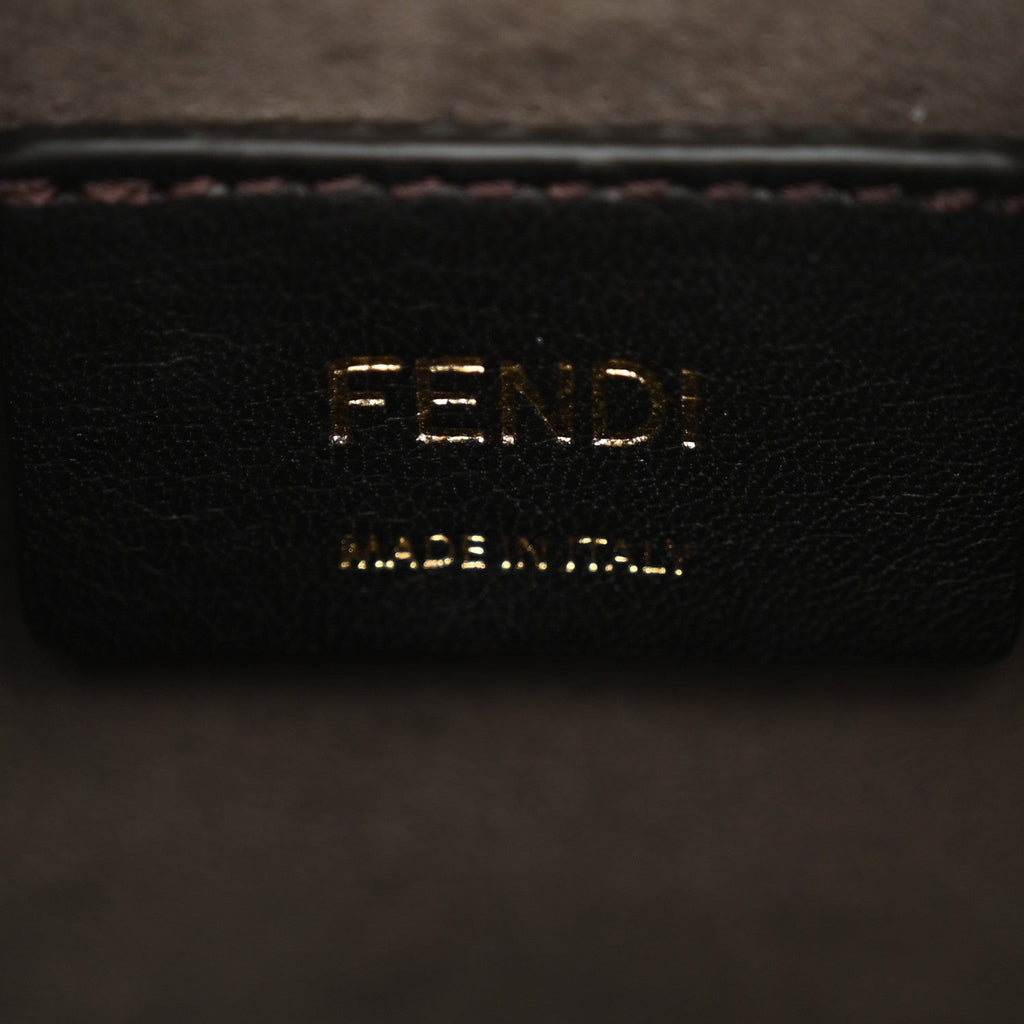 Vitello Liberty F is Fendi Bi-Color FF 1974 Embossed Mini Mon Tresor Bucket Bag Maya Black