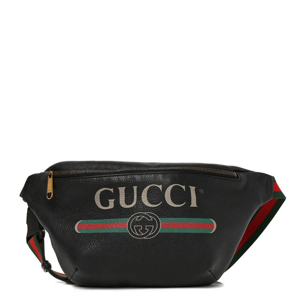 Grained Calfskin Logo Belt Bag Black
