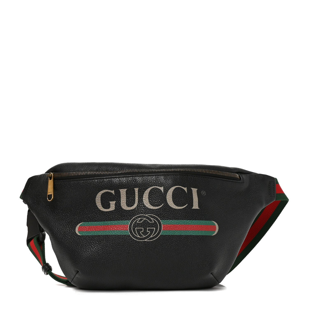 Grained Calfskin Logo Belt Bag Black