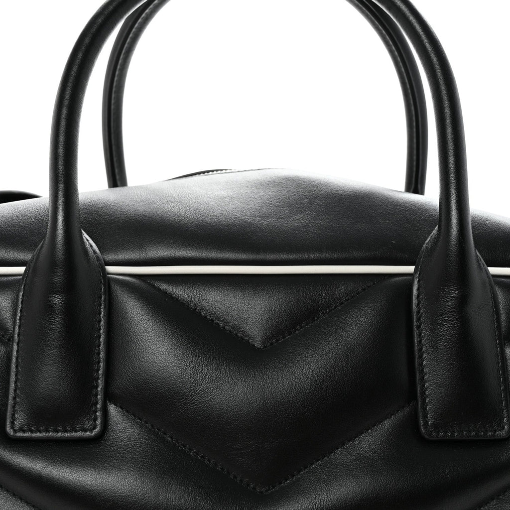 Calfskin Medium Miles Logo Bowler Duffel Bag Black