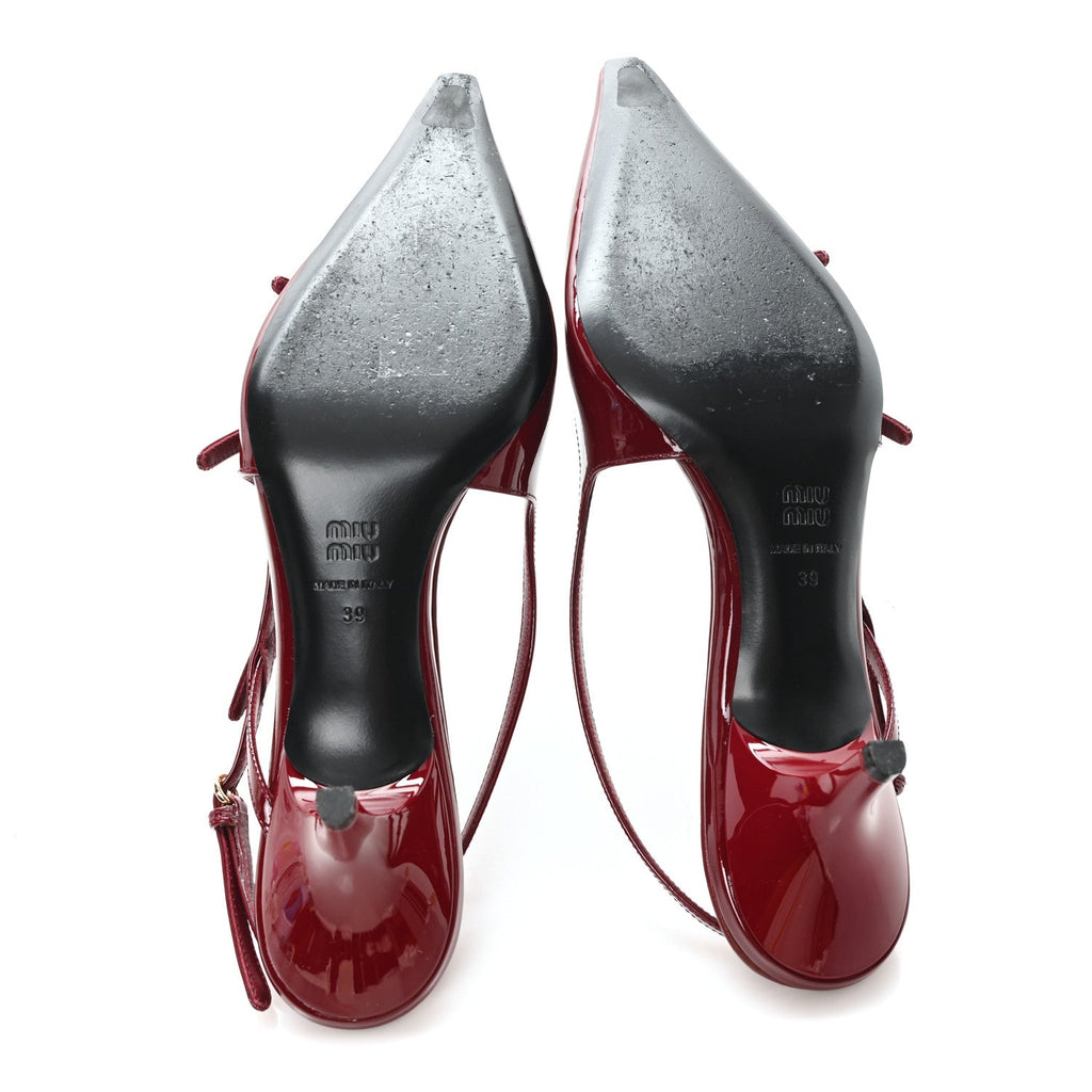 Vernice Buckle 55mm Slingback Pumps 39 Porpora