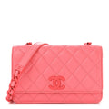Caviar Quilted My Everything Wallet On Chain WOC Dark Coral