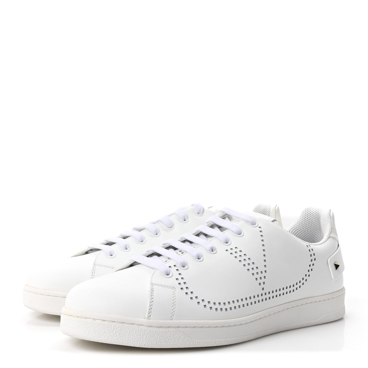 Calfskin Mens Backnet Sneakers 46 White