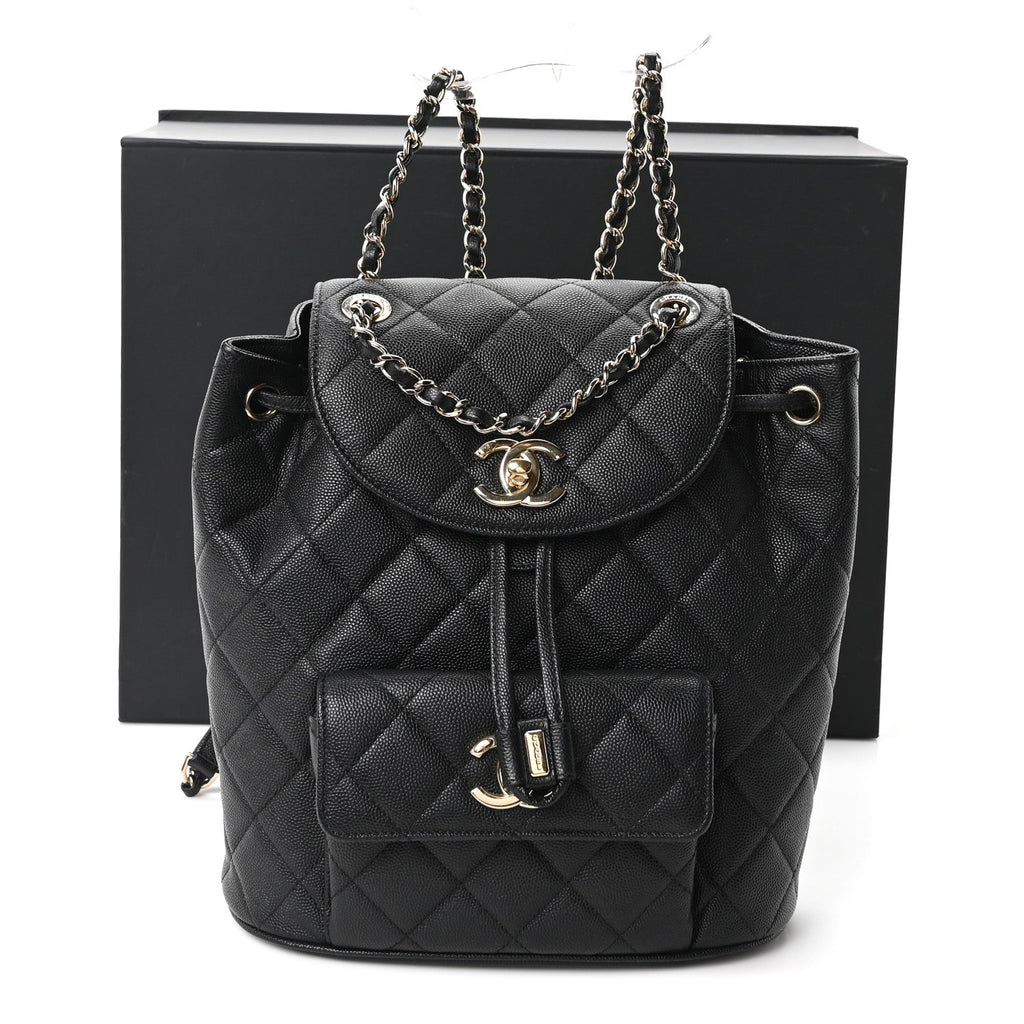 Caviar Quilted Backpack Bag Black