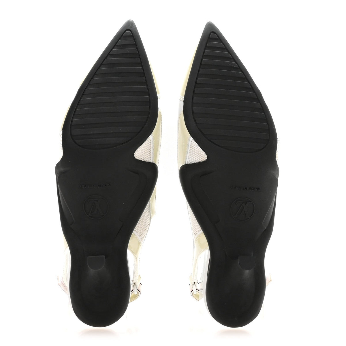 Lambskin Patent Calfskin Archlight Slingback Pumps 38 White Black