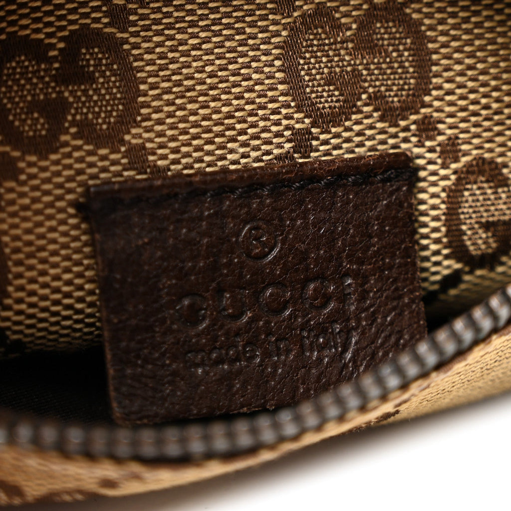 GG Monogram Double Pocket Belt Bag Dark Brown
