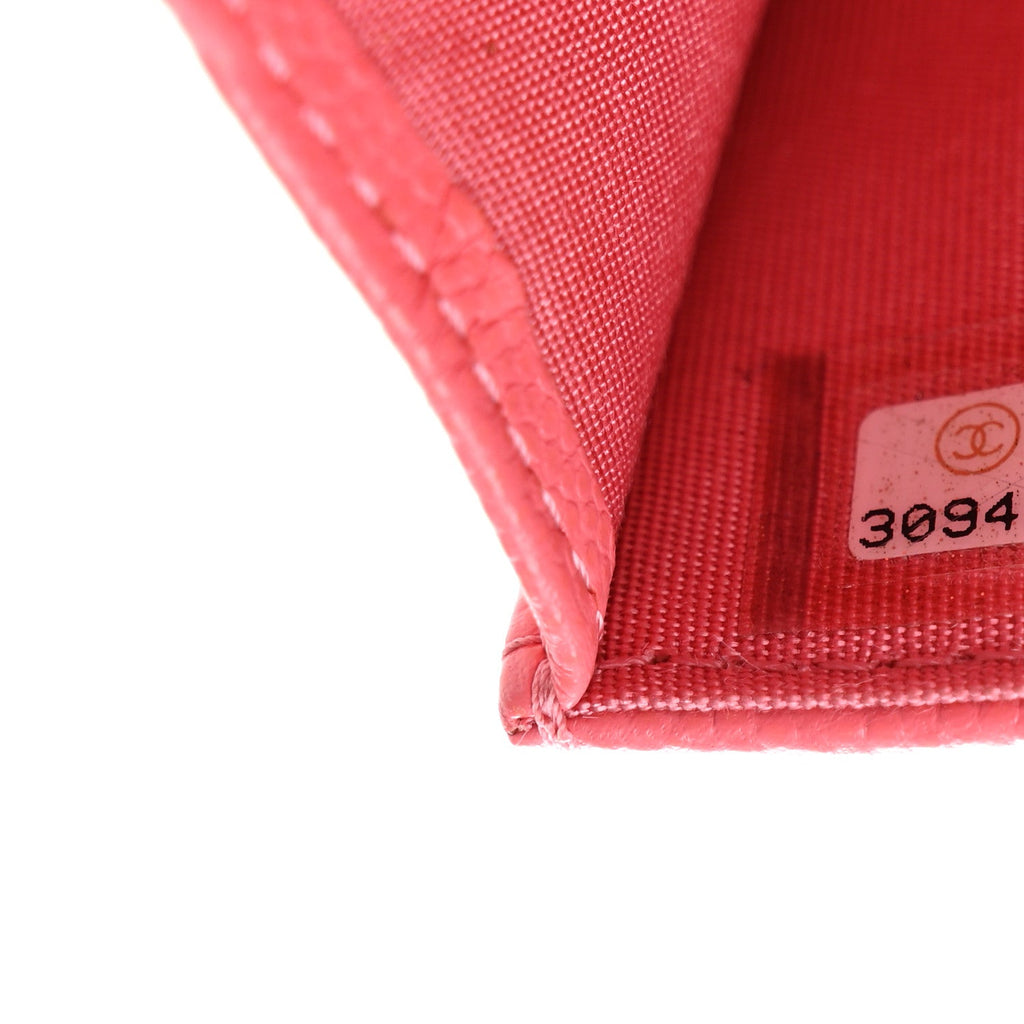 Caviar Quilted My Everything Belt Flap Card Holder Pink