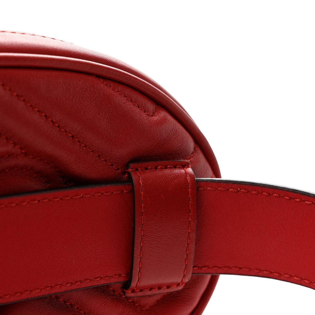Calfskin Matelasse GG Marmont Belt Bag 85 34 Hibiscus Red