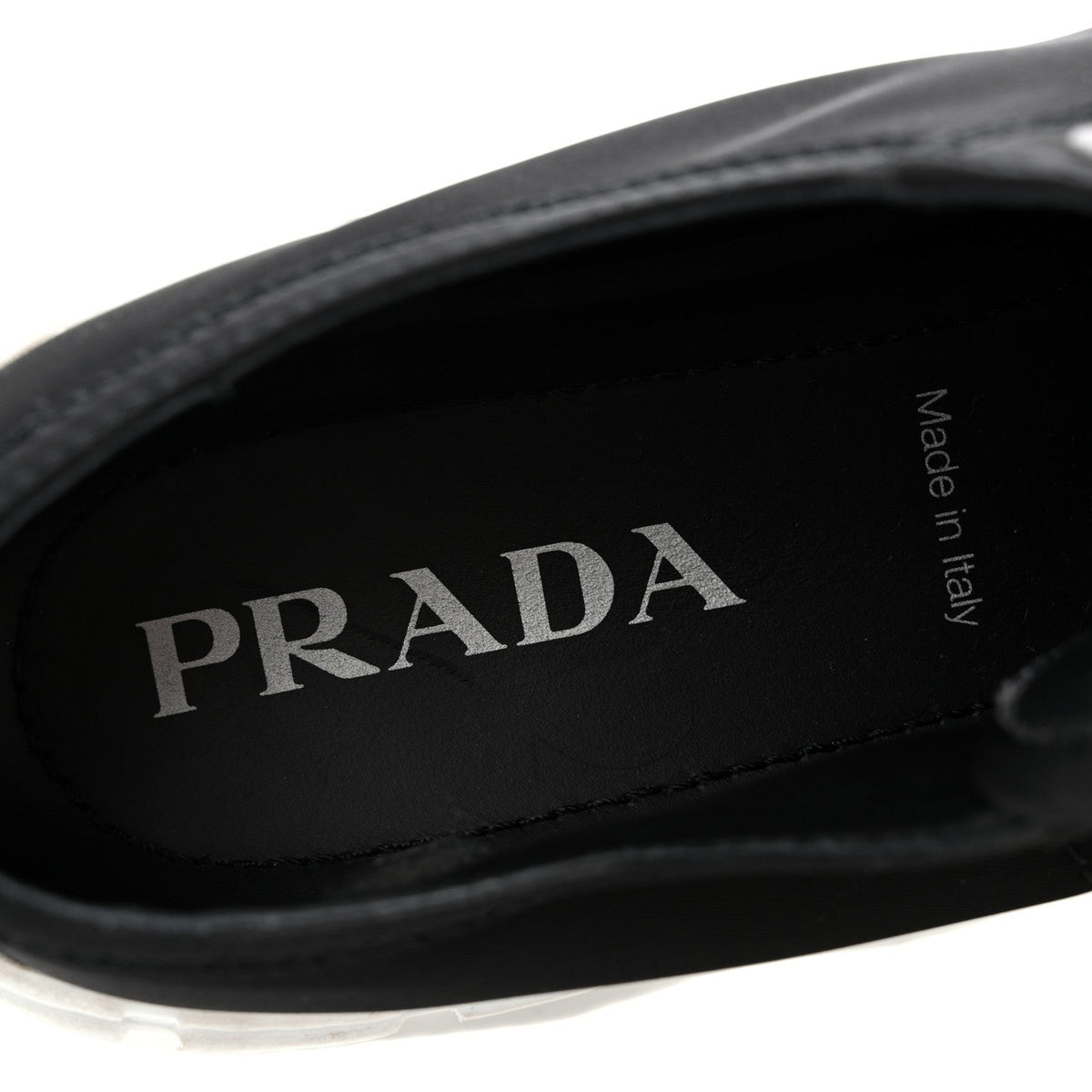 Re-Nylon Gabardine Triangle Logo Double Wheel 50mm Sneakers 38.5 Black