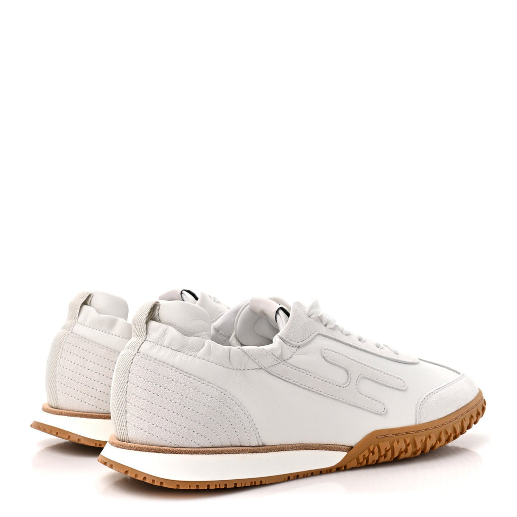 Nappa Suede Goatskin Womens Jet Sneakers 40.5 White