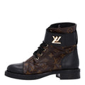 Calfskin Monogram Wonderland Flat Ranger Boots 38 Black