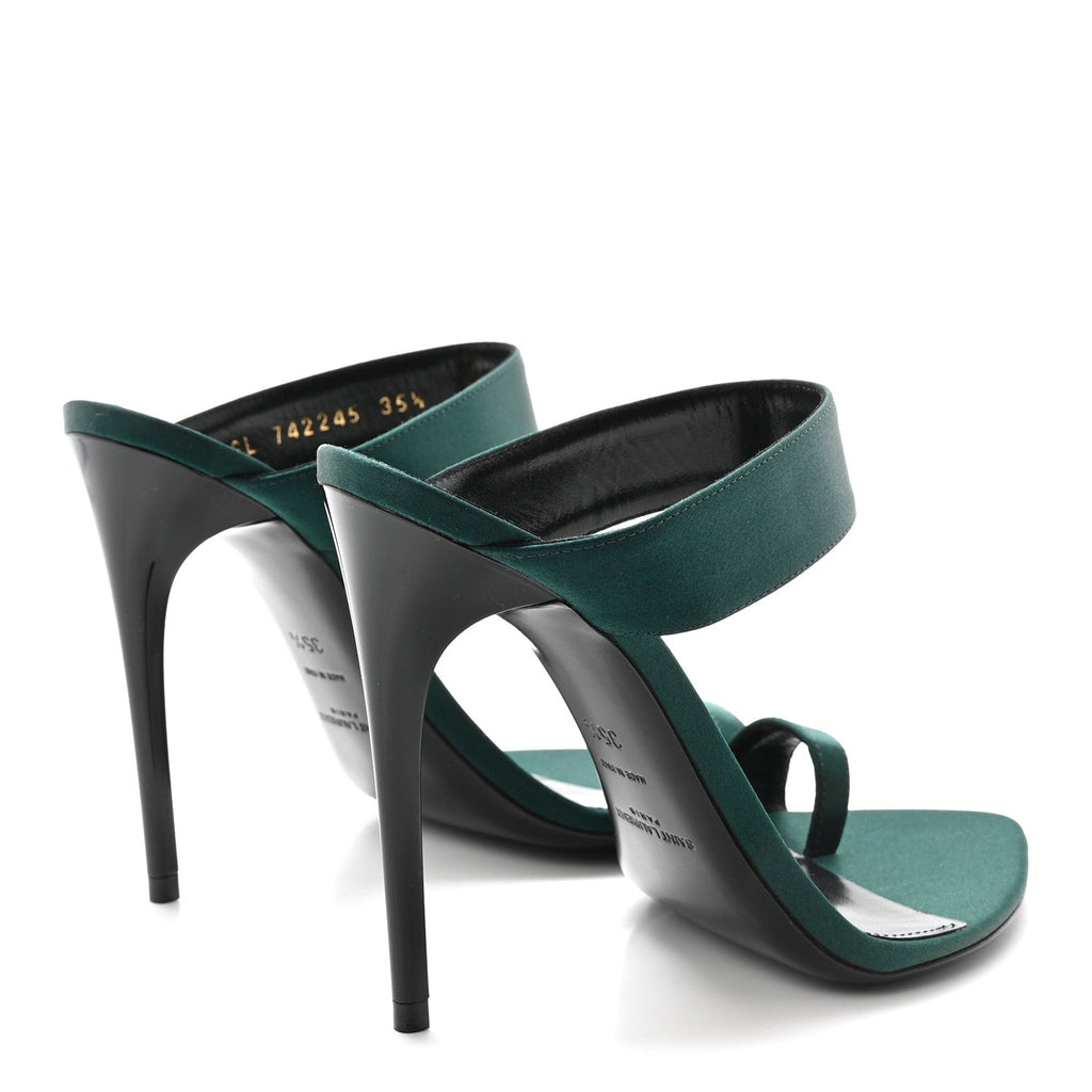 Crepe Satin Martha Mule 110 Sandals 35.5 Dorian Green