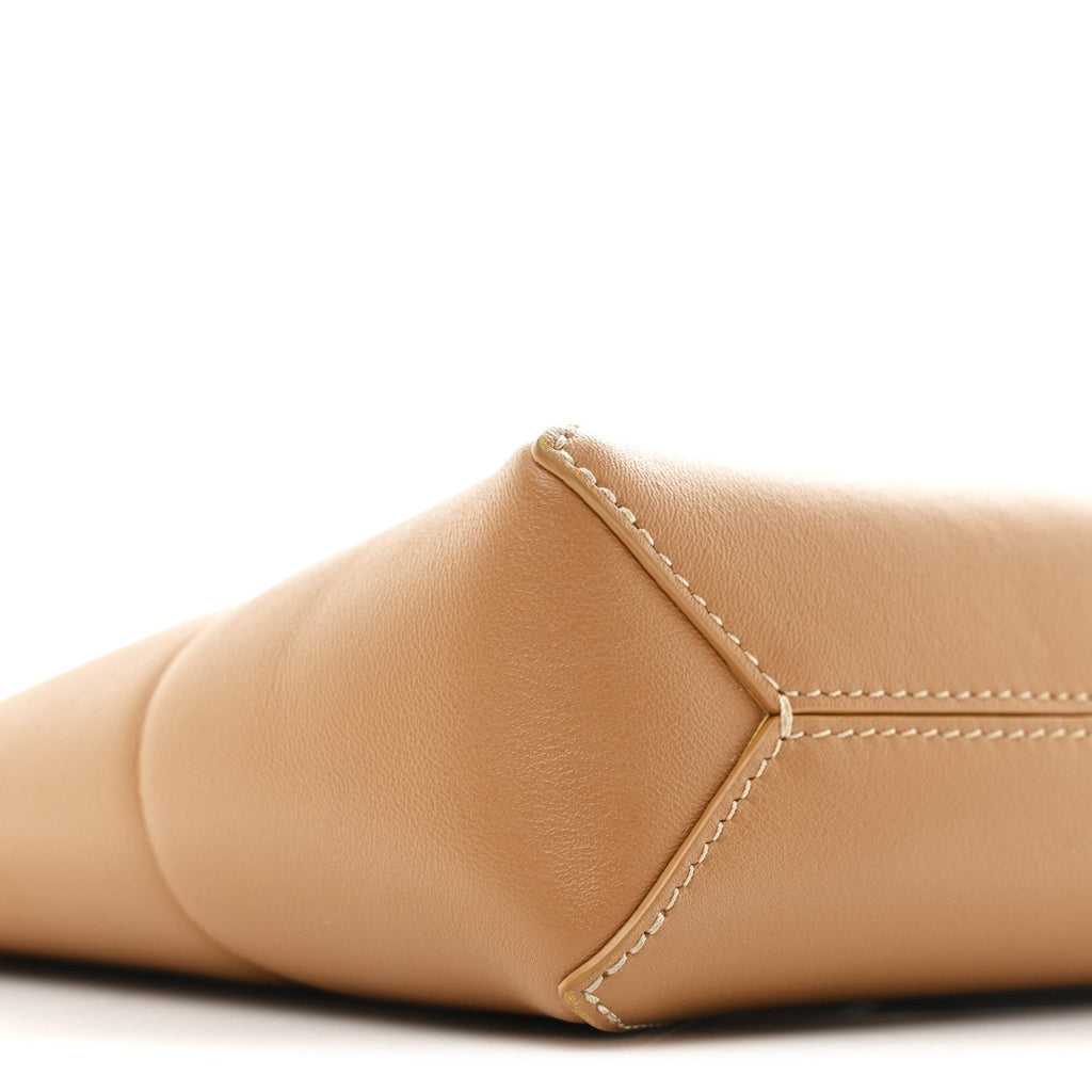 Shiny Calfskin Puzzle Fold Pouch Warm Desert