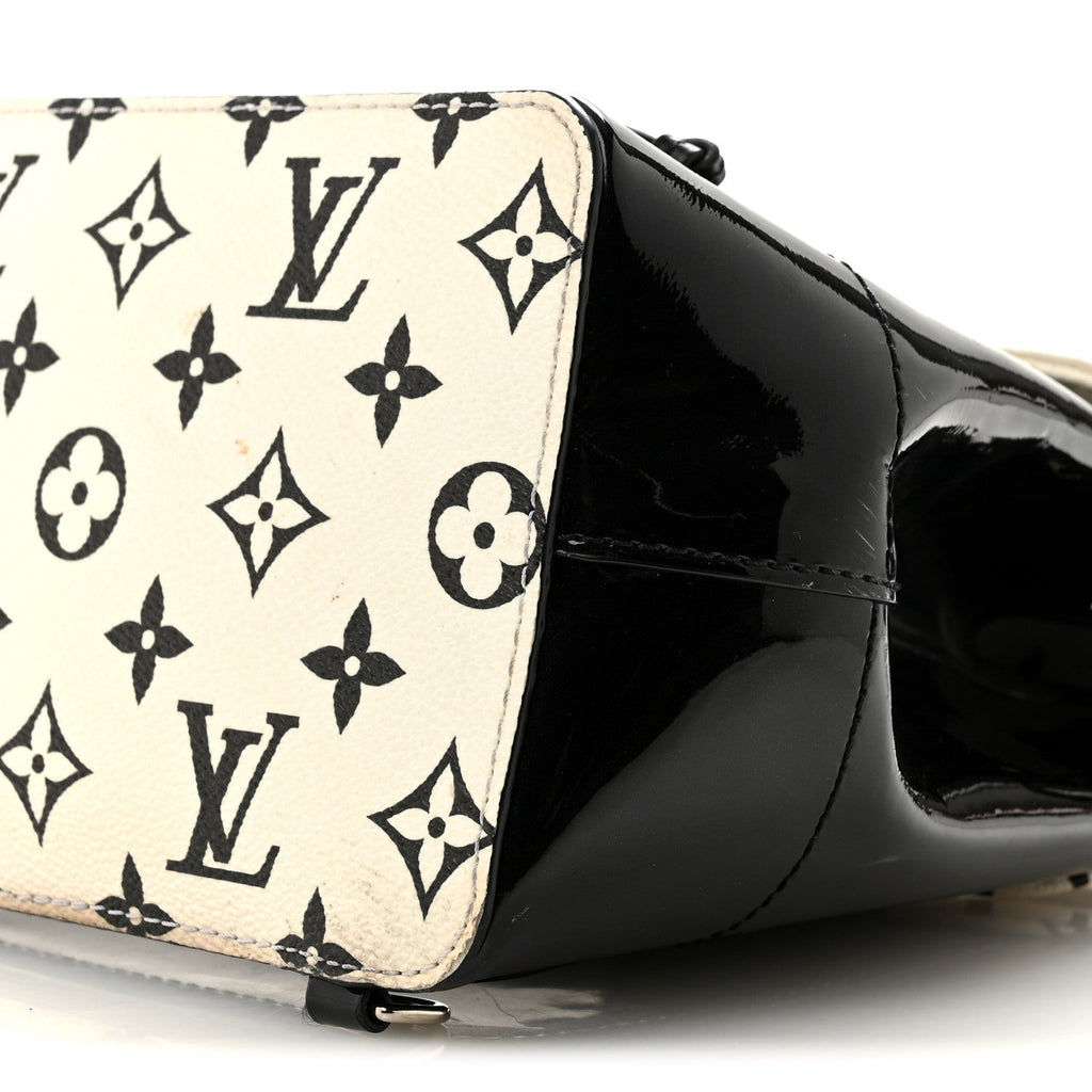 Patent Monogram Hot Springs Backpack Black White