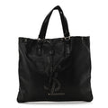 Calfskin Studded Drawstring Tote Black
