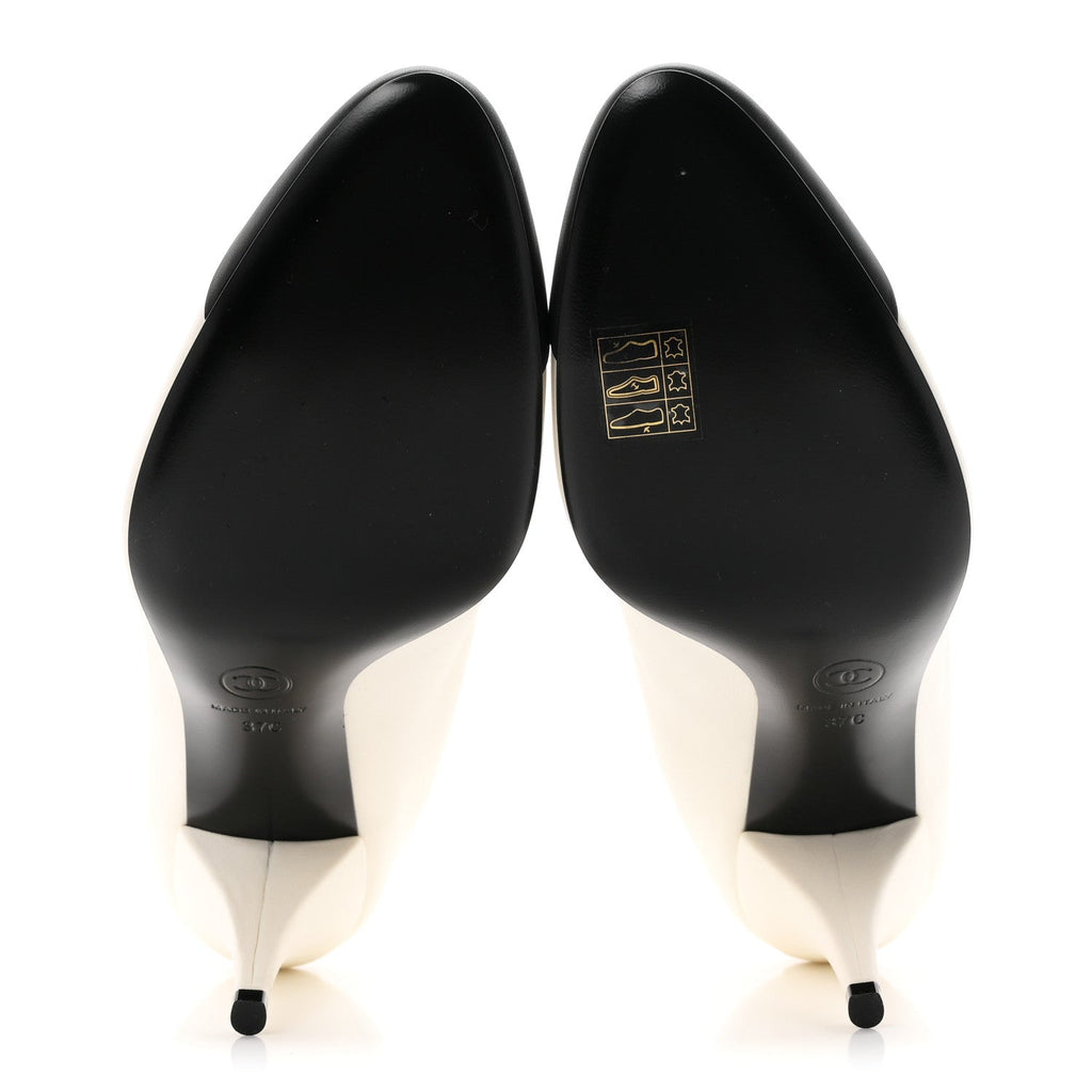 Lambskin Pumps 37 Ivory Black