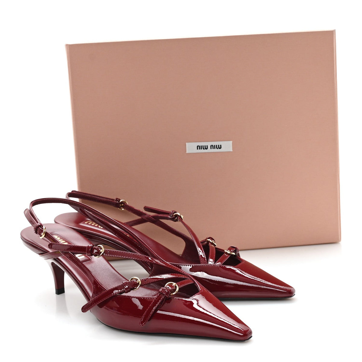 Vernice Buckle 55mm Slingback Pumps 39 Porpora