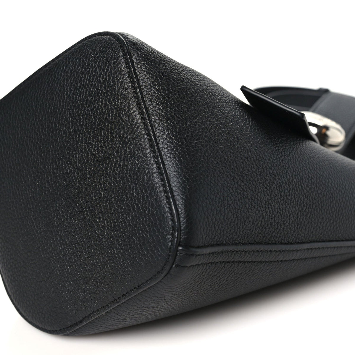 Soft Grained Calfskin Mini Pebble Bucket Bag Black