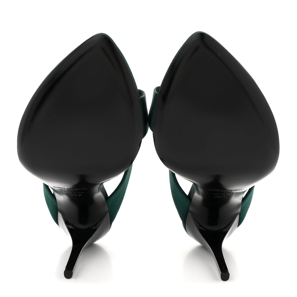 Crepe Satin Martha Mule 110 Sandals 35.5 Dorian Green