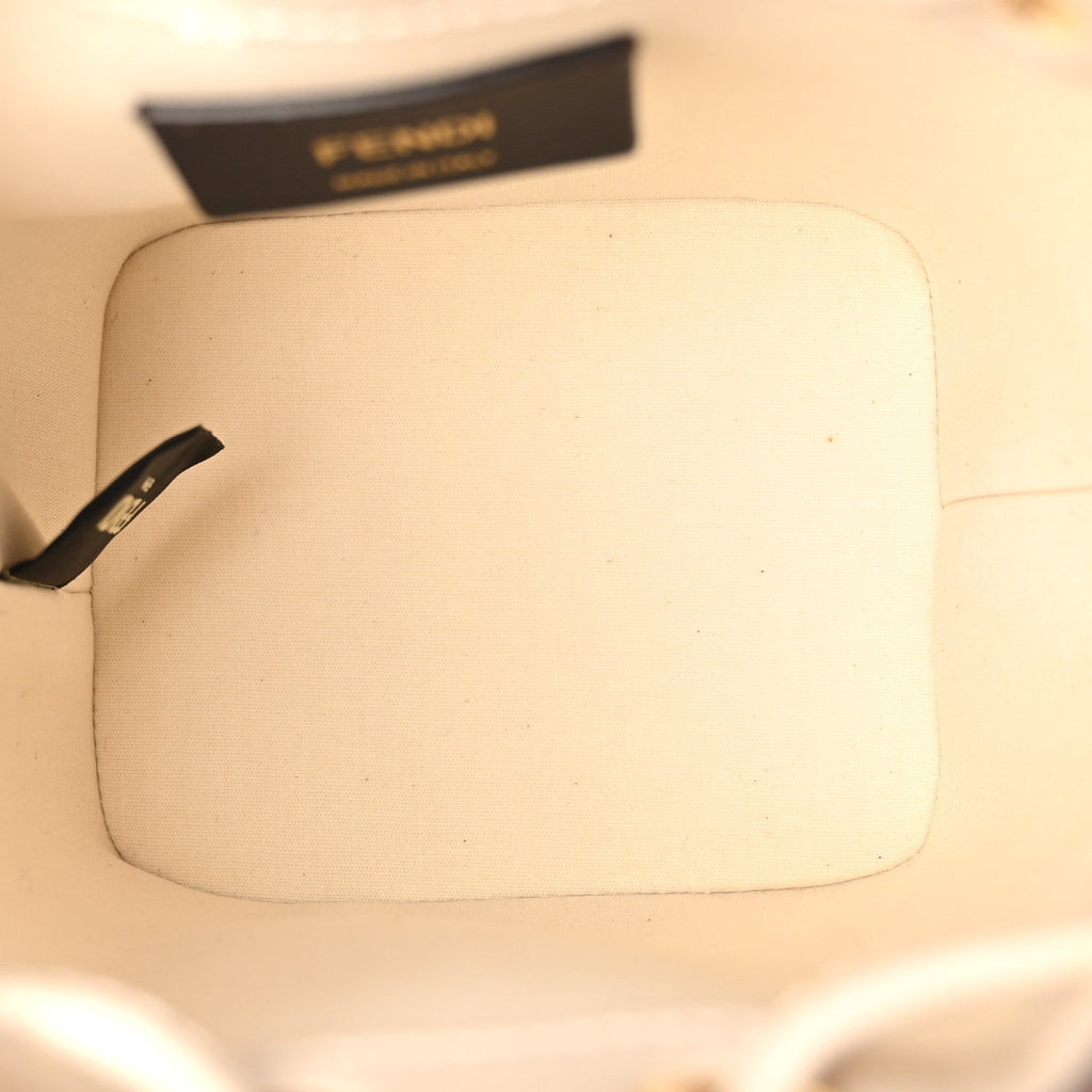 Canvas Vitello Grace F is Fendi Logo Embroidered Mini Mon Tresor Bucket Bag Grezzo Pink