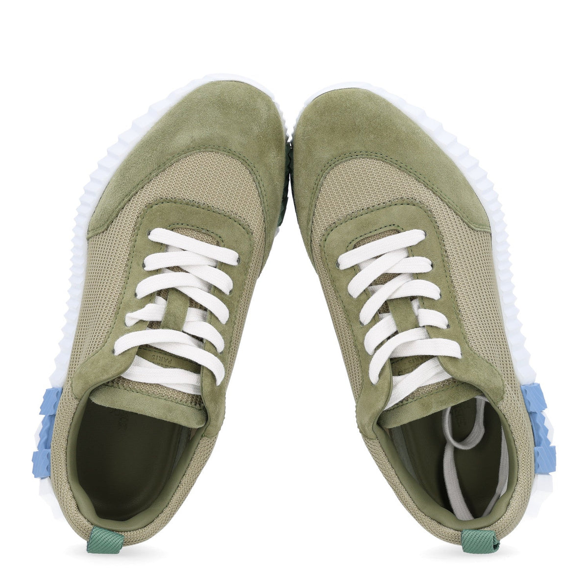 Technical Mesh Suede Goatskin Bouncing Sneakers 35 Vert Celadon