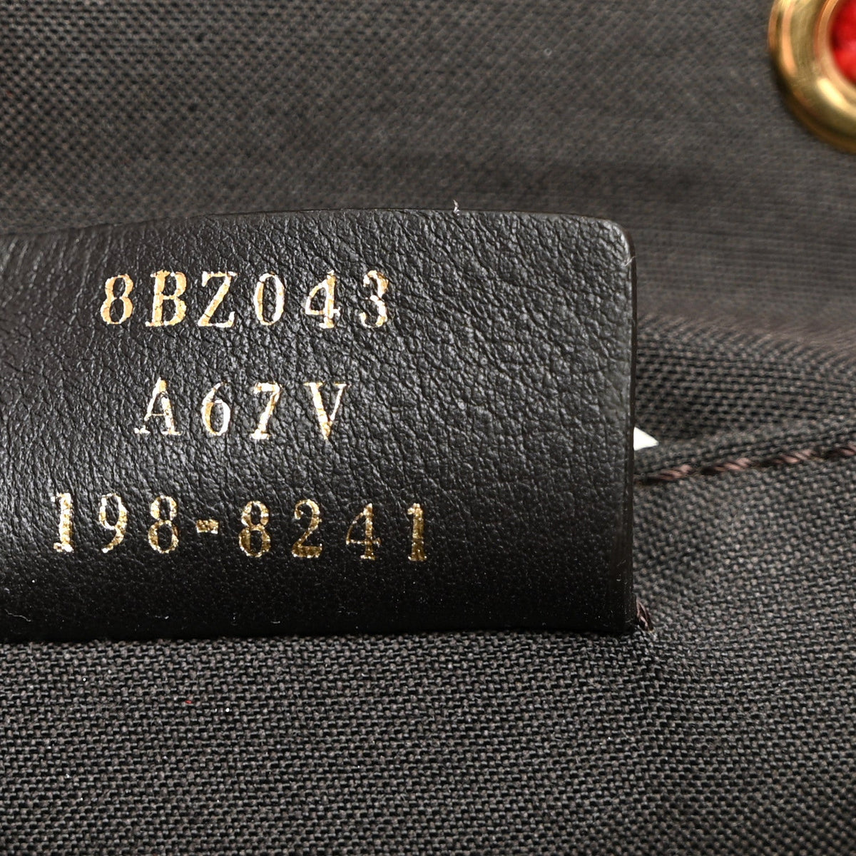 Vitello Cruise Bi-Color FF 1974 Embossed F is Fendi Drawstring Backpack Black Fragola Maya