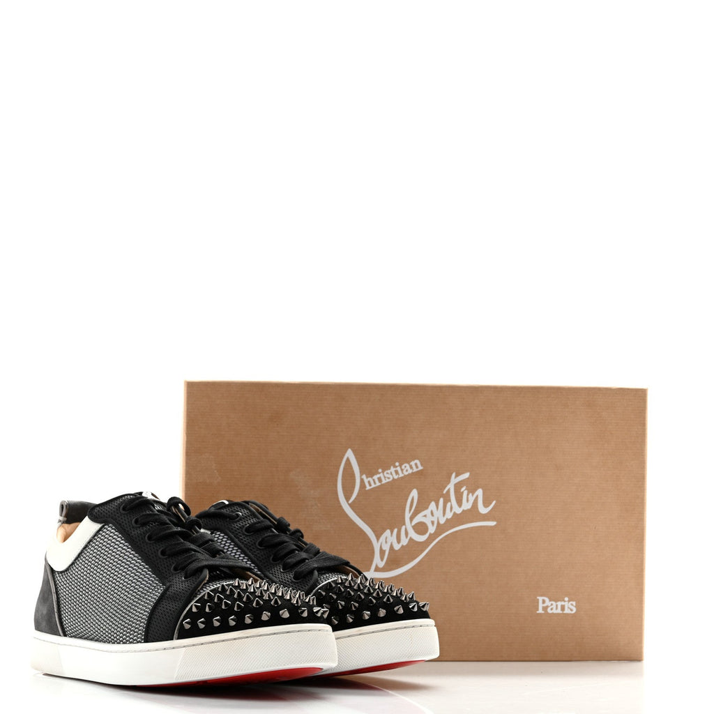 Suede Mesh Mens Louis Junior Spikes Orlato Flat Sneakers 42.5 Version Black White