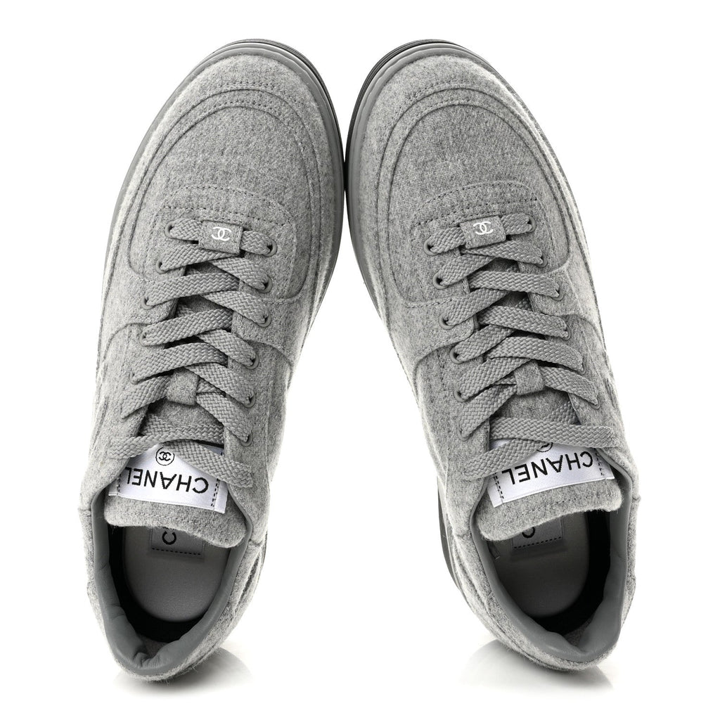 Wool Mixed Fibers Womens CC Sneakers 38 Light Grey